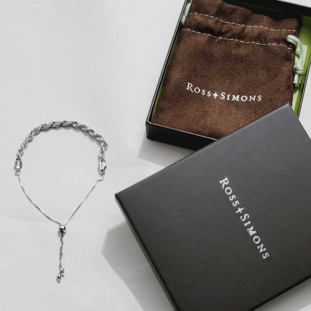 Ross Simons Sterling Silver Rope Bolo Bracelet